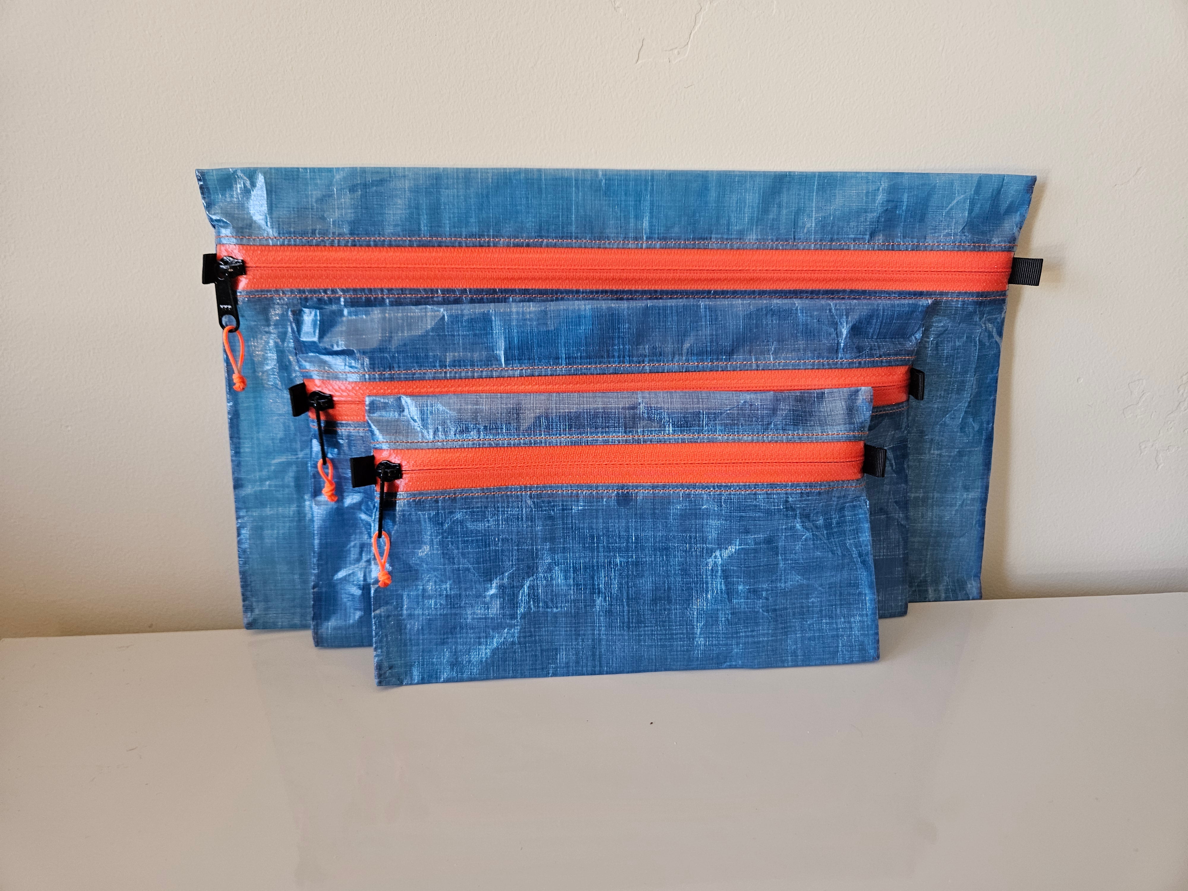 Ultralight Rectangle Zipper Pouches - Blue 1.43 oz/yd Dyneema