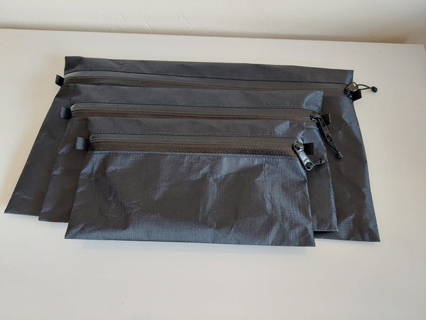 Ultralight Rectangle Zipper Pouches - Black Dyneema